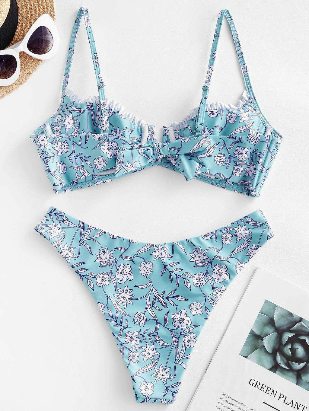 Hot Selling High Quality Bikini Floral High Cut Bikini Sets V-Wired Two Piece Swimsuit Bathing Suit