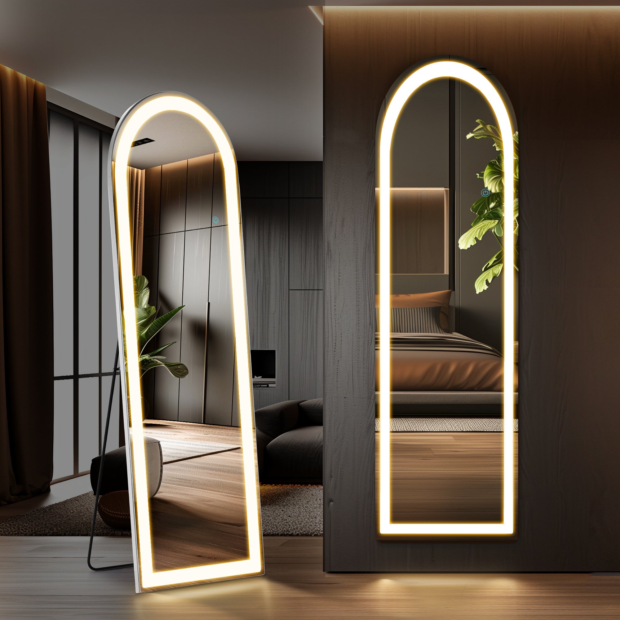 3 Color Lighting Mirror With LED Lights
