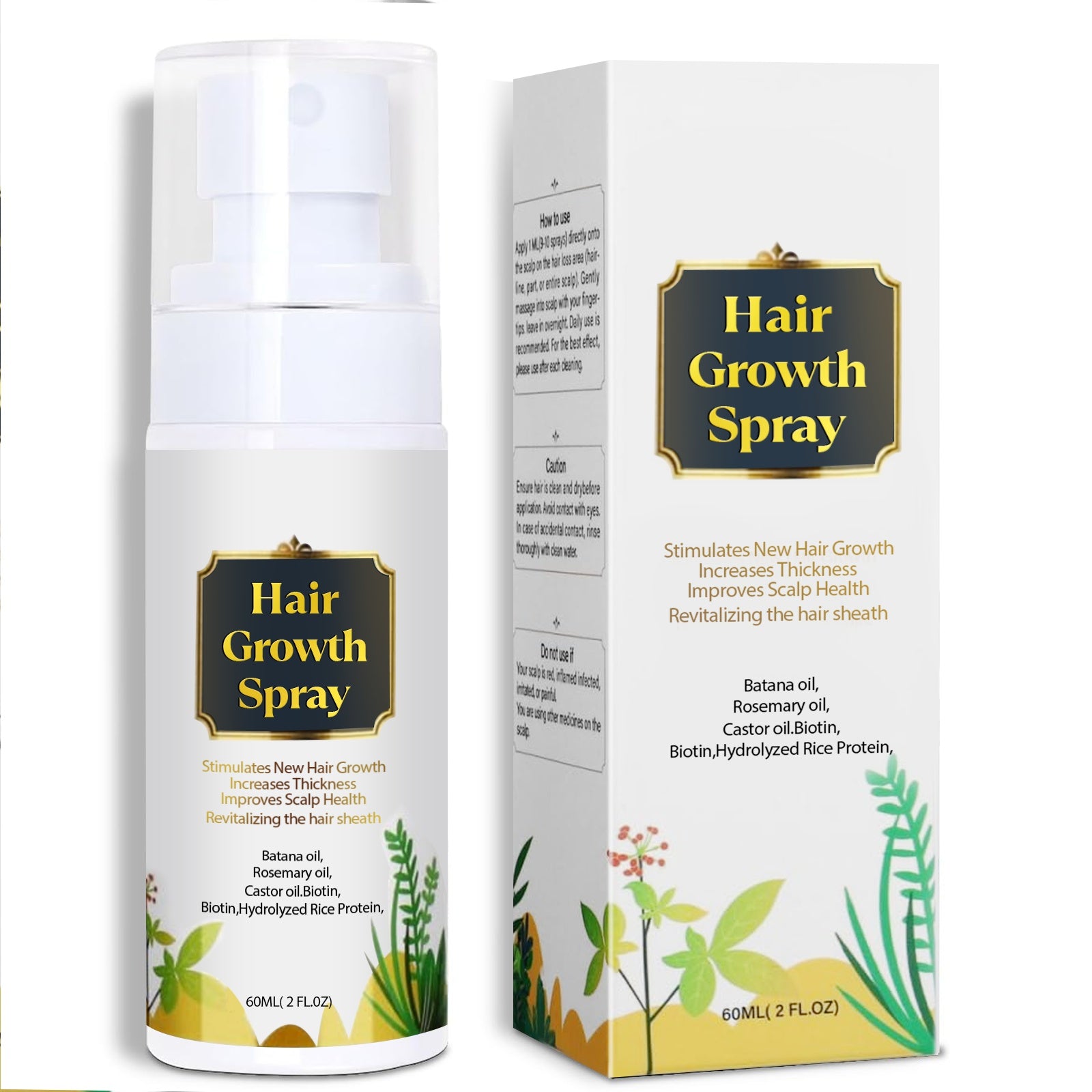 Natural Hair Growth Oil Spray - Battana Rosemary Serum Biotin Caffeine Scalp Treatment - Thinning Hair Regrowth And Thickening For Women And Men-It Is Forbidden To Sell On The TikTok Platform