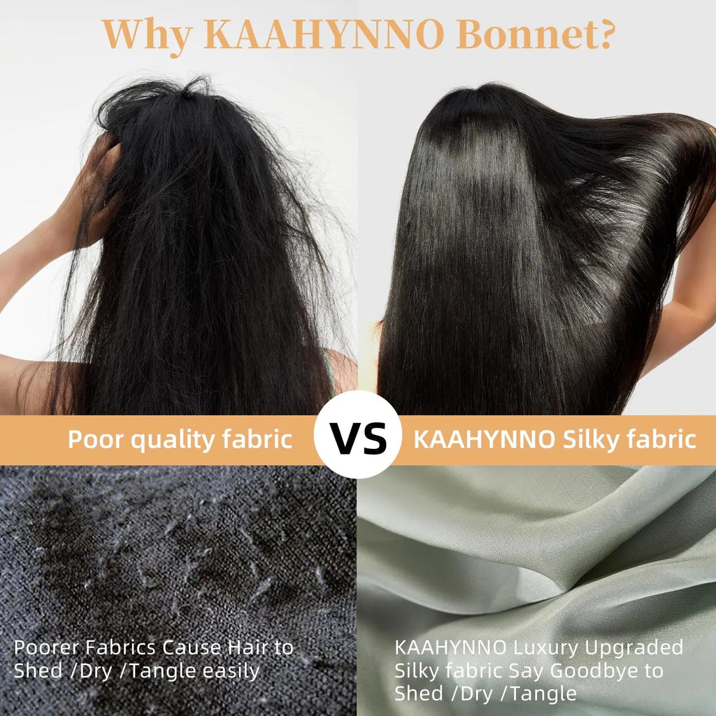 Silk Bonnet For Sleeping Women, Satin Hair Bonnet For Sleeping For Wavy Curly Natural Hair Women Men - Green