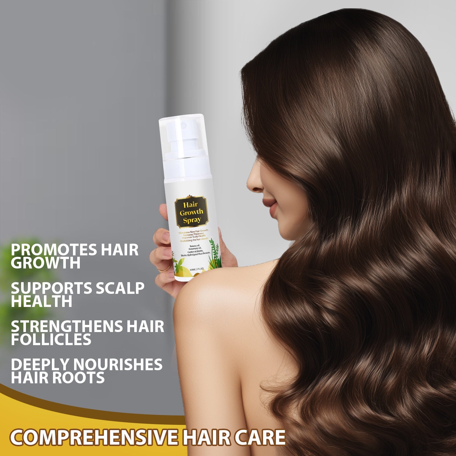 Natural Hair Growth Oil Spray - Battana Rosemary Serum Biotin Caffeine Scalp Treatment - Thinning Hair Regrowth And Thickening For Women And Men-It Is Forbidden To Sell On The TikTok Platform