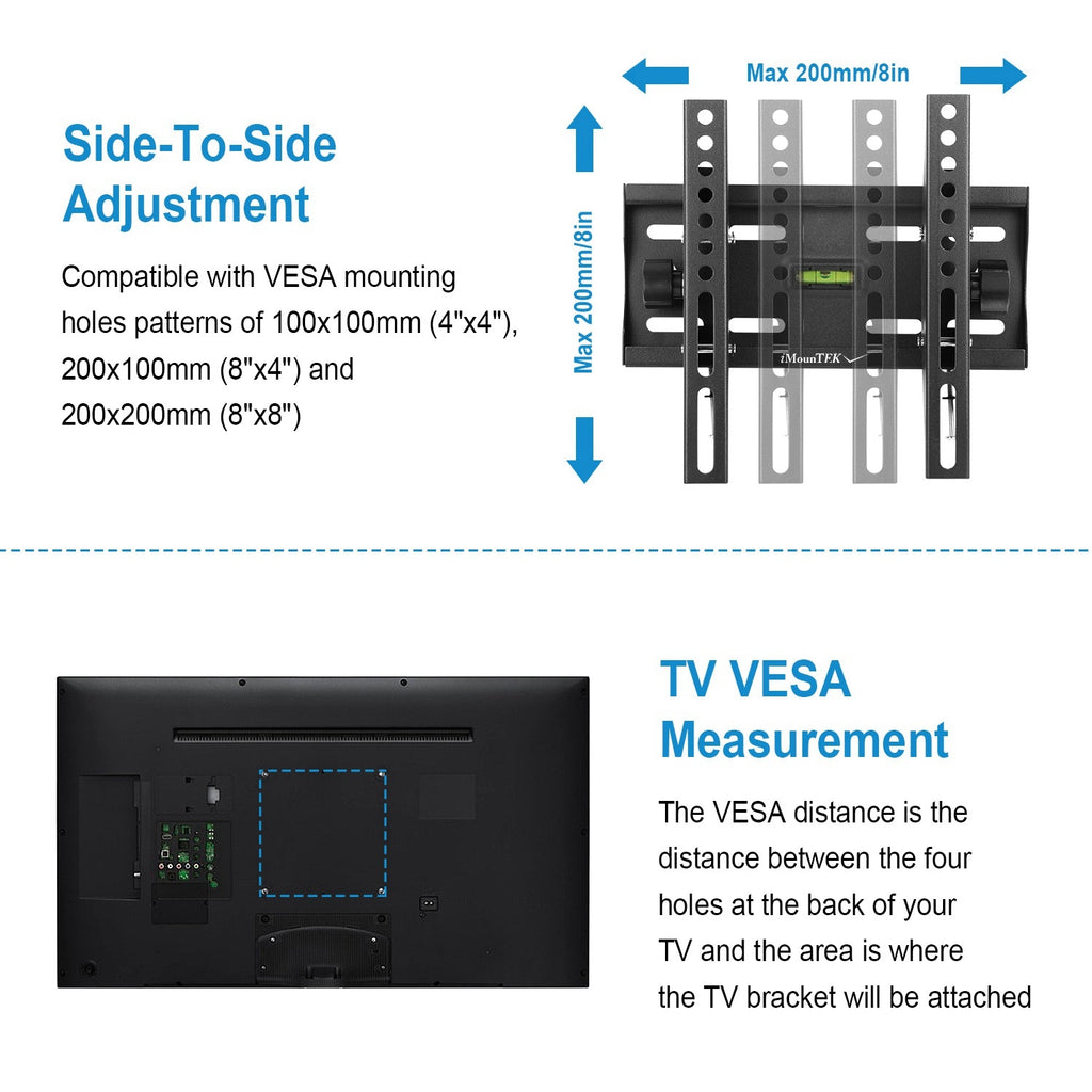 1Pc TV Wall Mount Bracket Tilt For 23in To 42in LED LCD PLASMA Flat TV VESA 200x200mm