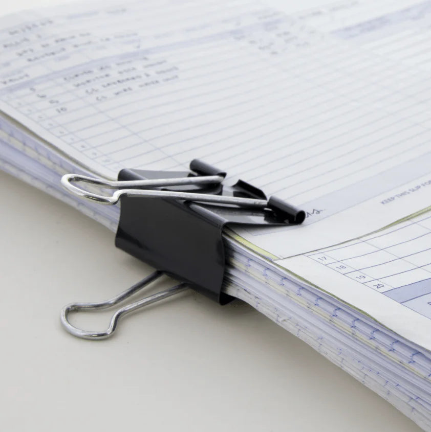 Large 2" (51mm) Black Binder Clip (12/Pack)