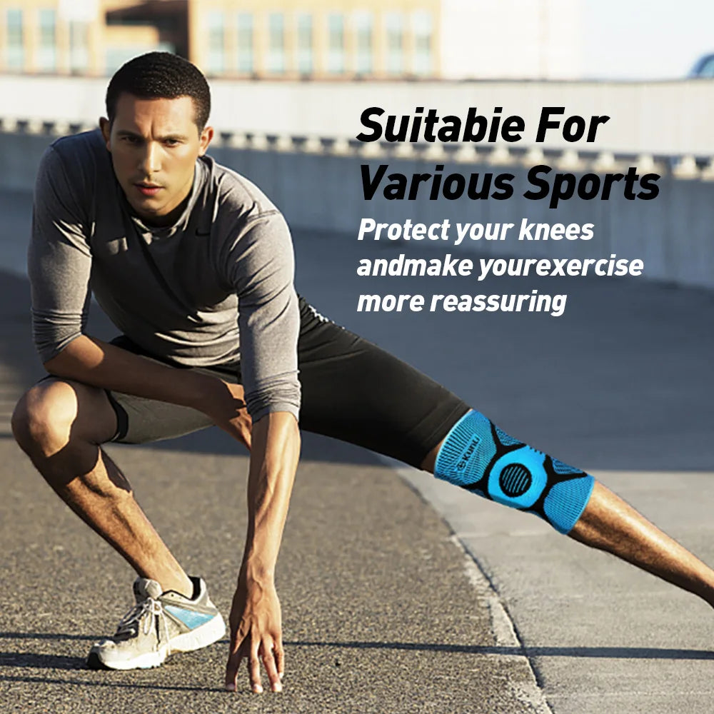 Premium Sports Knee Brace With Silicone Spring Support - Ideal For Running, Fitness & Basketball - Breathable Nylon