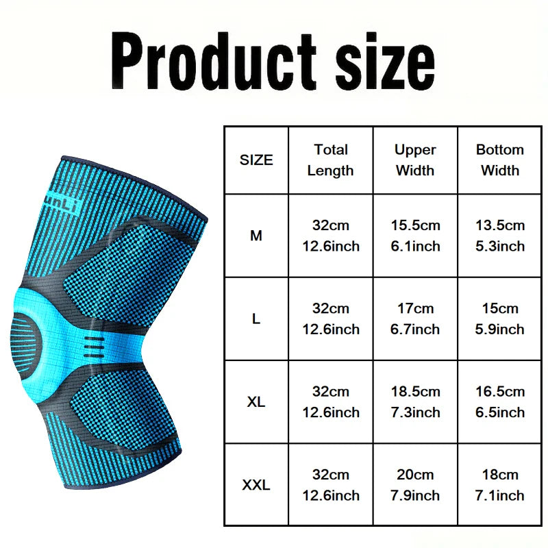 Premium Sports Knee Brace With Silicone Spring Support - Ideal For Running, Fitness & Basketball - Breathable Nylon