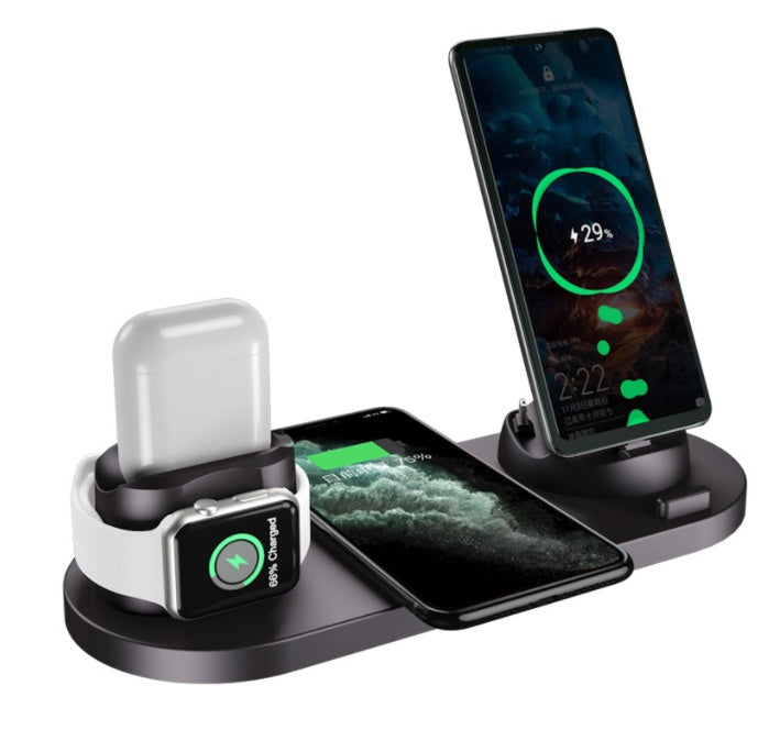Wireless Charger For iPhone Fast Charger for Phone Fast Charging Pad For Phone Watch 6 In 1 Charging Dock Station