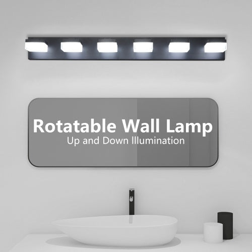 Modern 6 Lights Black LED Makeup Mirror Fixtures For Bathroom And Vanity Unavailable Platforms- Temu