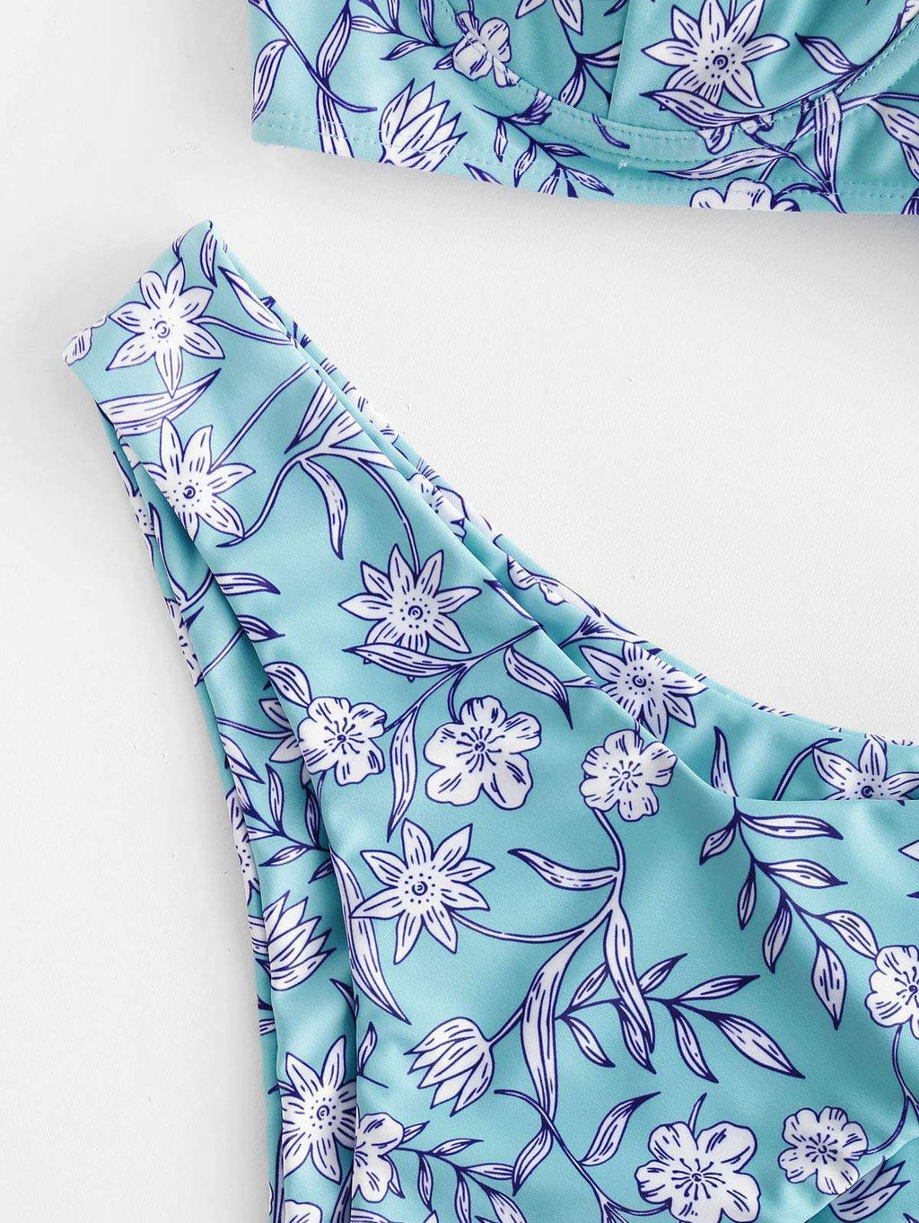 Hot Selling High Quality Bikini Floral High Cut Bikini Sets V-Wired Two Piece Swimsuit Bathing Suit